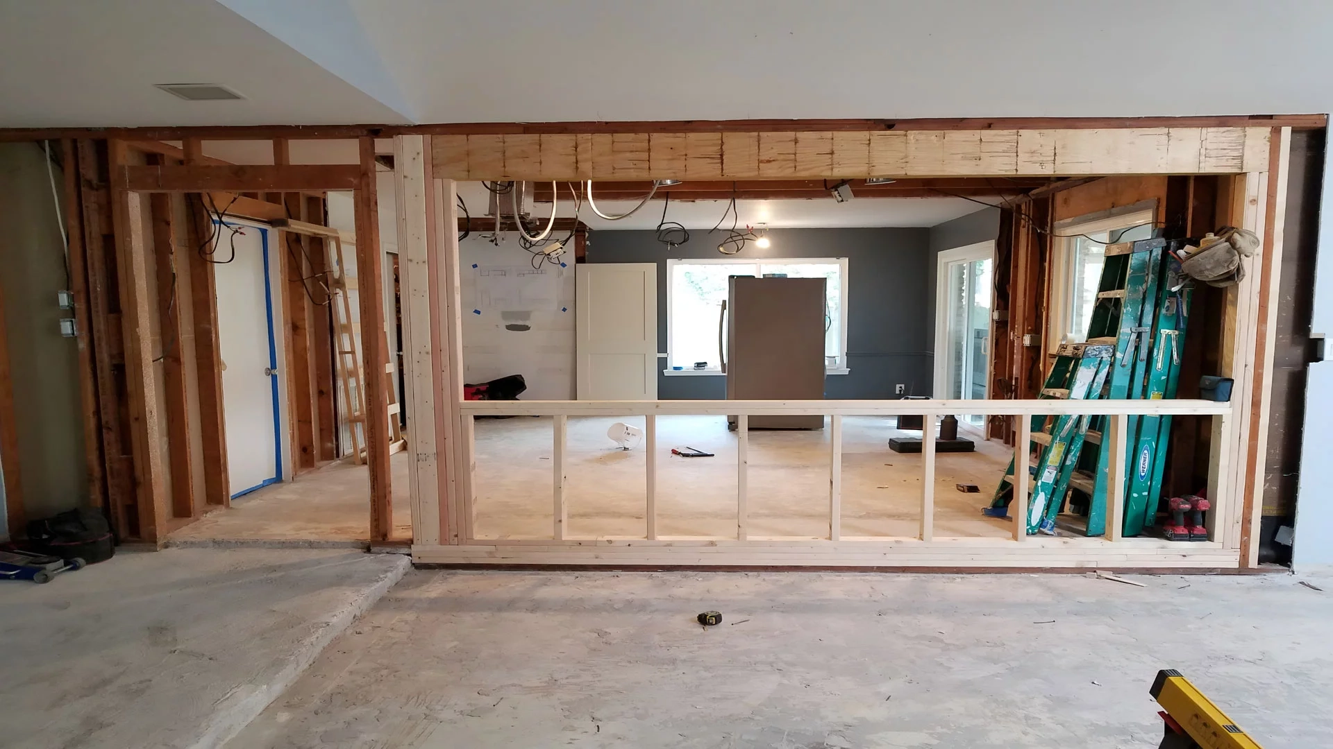 Pony wall for open concept kitchen